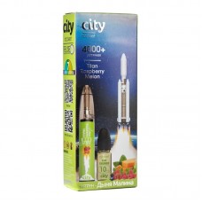 Одноразовая Электронная сигарета City Rocket Titan Raspberry Melon (Дыня малина) 4000 затяжек